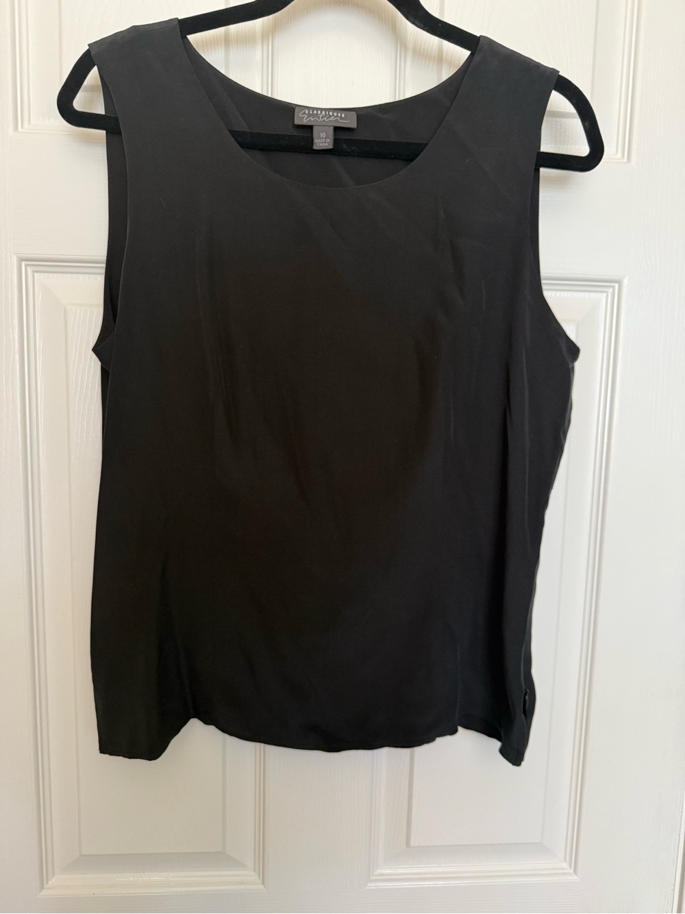 Classiques Entier Black Silk Sleeveless Camisole